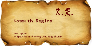 Kossuth Regina névjegykártya